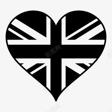 英国欧洲国旗之心图标图标