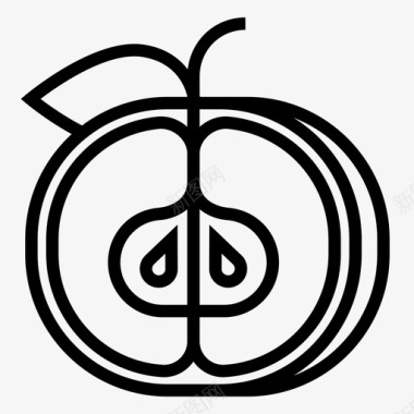 苹果半苹果食物图标图标