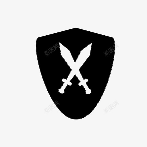 盾牌掩护保护图标svg_新图网 https://ixintu.com 保护 剑 掩护 武器 盾牌