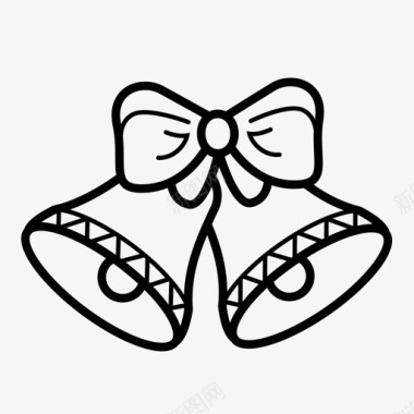 圣诞铃铛蝴蝶结装饰图标图标