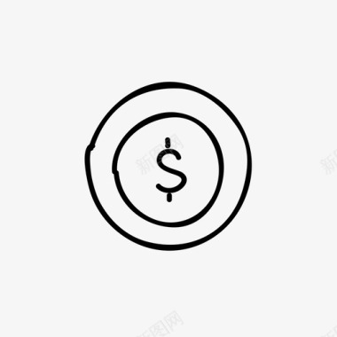 美元硬币银行金融图标图标