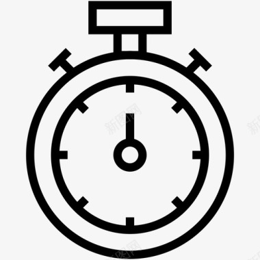 秒表计时器启动和开发线图标图标
