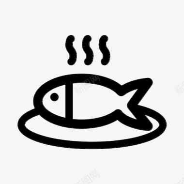 鱼厨师熟鱼图标图标