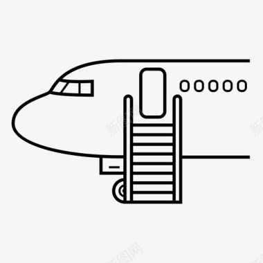 出口楼梯客机登机牌图标图标