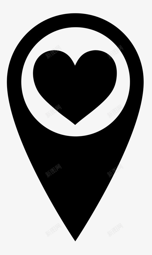 心脏定位地图大头针图标svg_新图网 https://ixintu.com 地图 大头针 心脏定位 概念定位