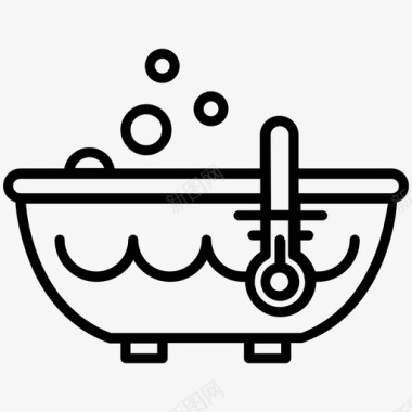 浴缸温度宝宝体温计图标图标
