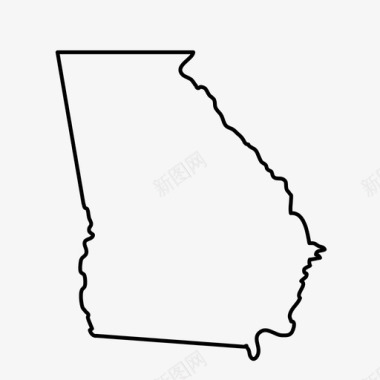 乔治亚州地图州图标图标