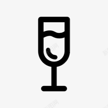 起泡葡萄酒杯酒精起泡酒图标图标