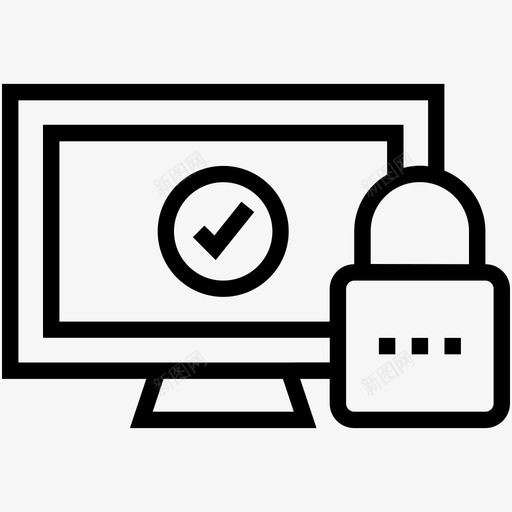 计算机安全访问计算机登录图标svg_新图网 https://ixintu.com 启动和开发线图标 监视器 计算机安全 计算机登录 访问 锁