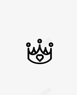 皇冠表情符号女孩图标图标