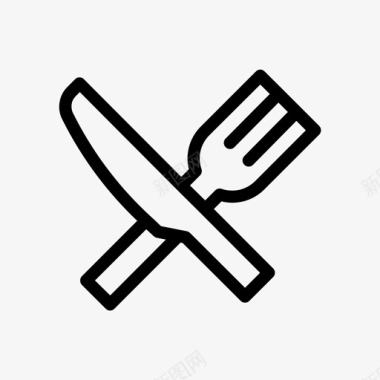 叉和刀交叉吃厨房图标图标