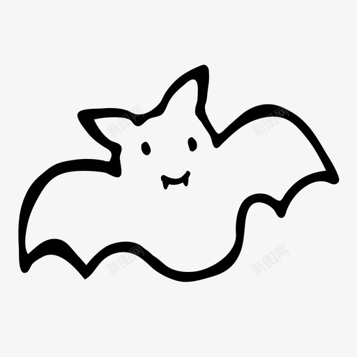 蝙蝠可爱万圣节图标svg_新图网 https://ixintu.com 万圣节 可爱 吸血鬼 手绘 蝙蝠