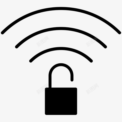 无防护连接锁定wifi图标svg_新图网 https://ixintu.com Yuminkypc标志符号 wifi 无线 无防护连接 锁定