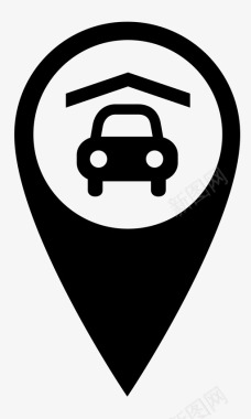 车库位置汽车地图图标图标