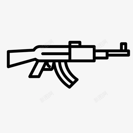 ak47枪武器图标svg_新图网 https://ixintu.com ak47 ak47枪 枪 武器