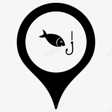 钓鱼渔业地图标记图标