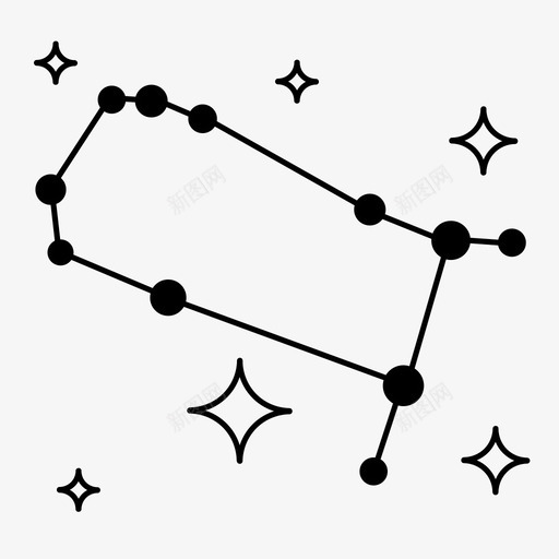 双子座星座地图图标svg_新图网 https://ixintu.com 双子座 地图 太空 星座 星座星座 星星