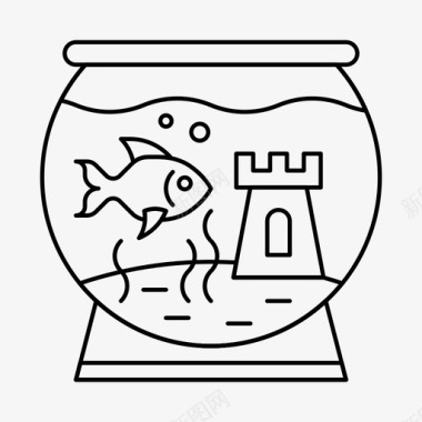 水族馆水瓶座鱼图标图标