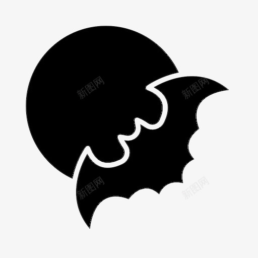万圣节之夜蝙蝠恐怖图标svg_新图网 https://ixintu.com 万圣节之夜 恐怖 月亮 蝙蝠