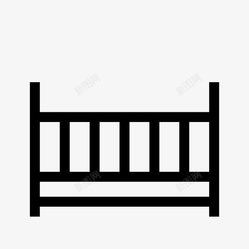 婴儿床卧室家具图标svg_新图网 https://ixintu.com 卧室 婴儿床 家 家具 家具系列 床垫