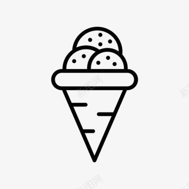 冰淇淋筒冷的奶油图标图标