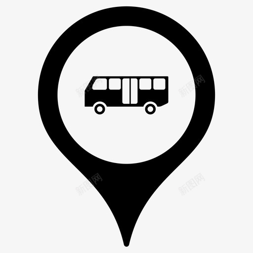 公共汽车站地图标记地图指针svg_新图网 https://ixintu.com 公共汽车站 地图指针 地图标记 引脚