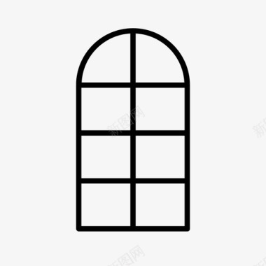 拱形窗多窗格窗真拱窗图标图标
