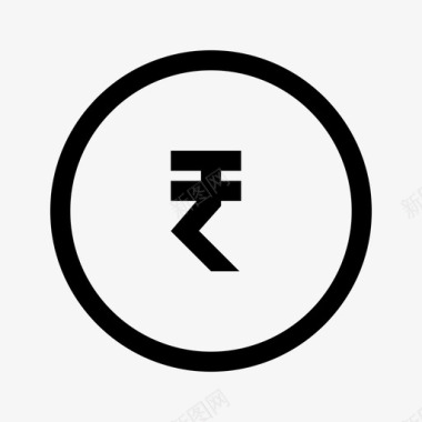 印度卢比硬币货币图标图标