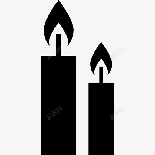 两支燃着的蜡烛工具和用具餐厅图标svg_新图网 https://ixintu.com 两支燃着的蜡烛 工具和用具 餐厅