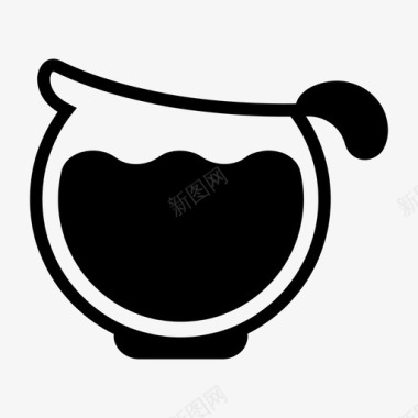 圆形水罐咖啡馆饮料图标图标