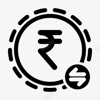 汇款印度卢比付款图标图标