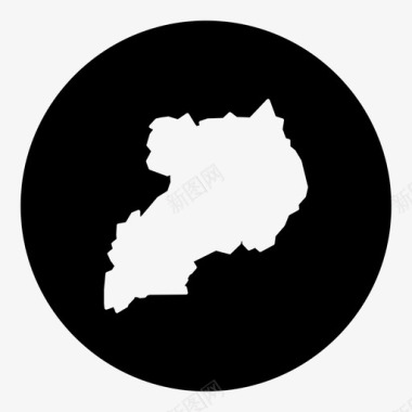 乌干达国家位置图标图标