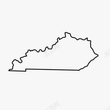 肯塔基州地图州图标图标