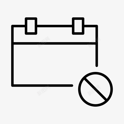 阻止日历日期计划器图标svg_新图网 https://ixintu.com 日历精简 日期 禁止 计划器 阻止日历