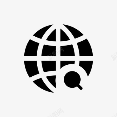 世界搜索地球标准图标设置为黑色图标