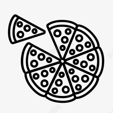 披萨香肠披萨披萨片图标图标