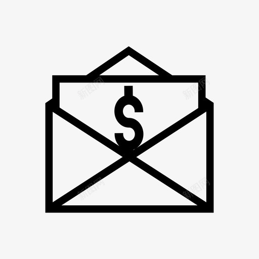 薪水文件美元图标svg_新图网 https://ixintu.com 信件 文件 美元 薪水 金钱