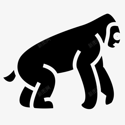 大猩猩动物森林图标svg_新图网 https://ixintu.com 丛林 动物 大猩猩 森林 猴子