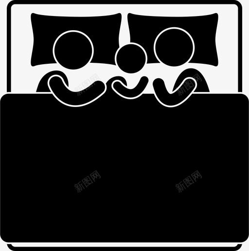 家人一起睡床卧室图标svg_新图网 https://ixintu.com 卧室 孩子 家人一起睡 家庭活动 床 父母