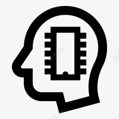 机器人头人工智能人工大脑图标图标