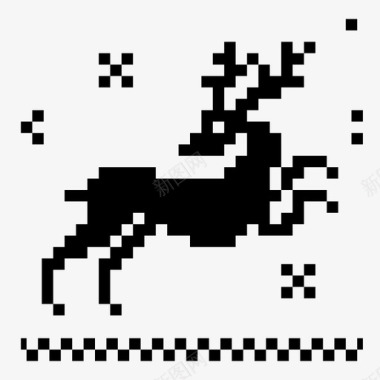 驯鹿圣诞装饰品斯堪的纳维亚图标图标
