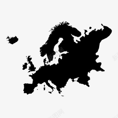 欧洲大陆地理图标图标