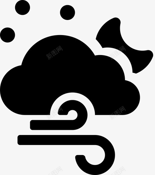 夜风坏天气云图标svg_新图网 https://ixintu.com 云 坏天气 夜风 天气充满 天空 阴天 预报