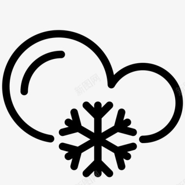 雪花云天气图标图标