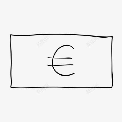 欧元票据银行金融图标svg_新图网 https://ixintu.com 手绘 欧元票据 货币 金融 银行