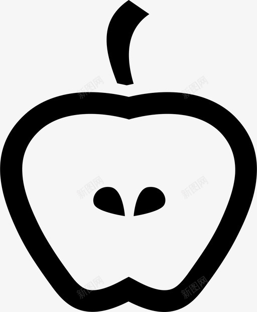 苹果甜点水果图标svg_新图网 https://ixintu.com 健康 新风格食品图标集 水果 甜点 苹果