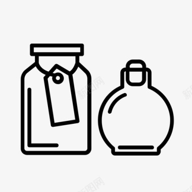 药水瓶子玻璃罐图标图标