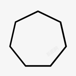 七色心形七边形几何几何形状图标高清图片