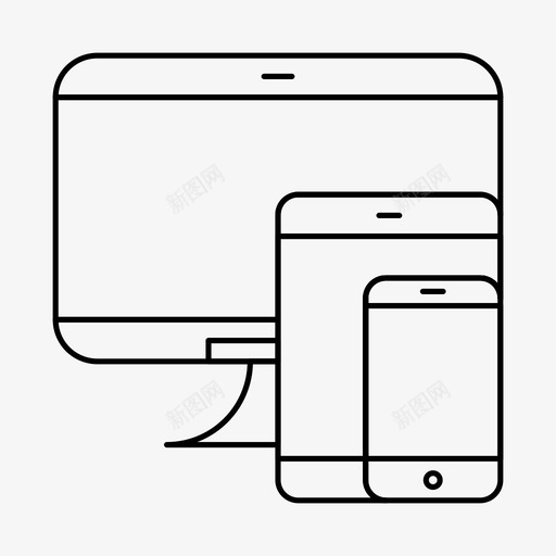 自适应布局移动图标svg_新图网 https://ixintu.com 响应式 电子 移动 第2卷 网络 自适应布局 设计