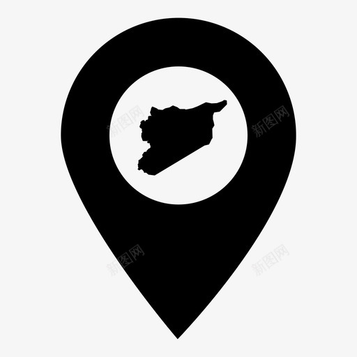 叙利亚国家位置图标svg_新图网 https://ixintu.com 世界地图标记 位置 叙利亚 国家 地图